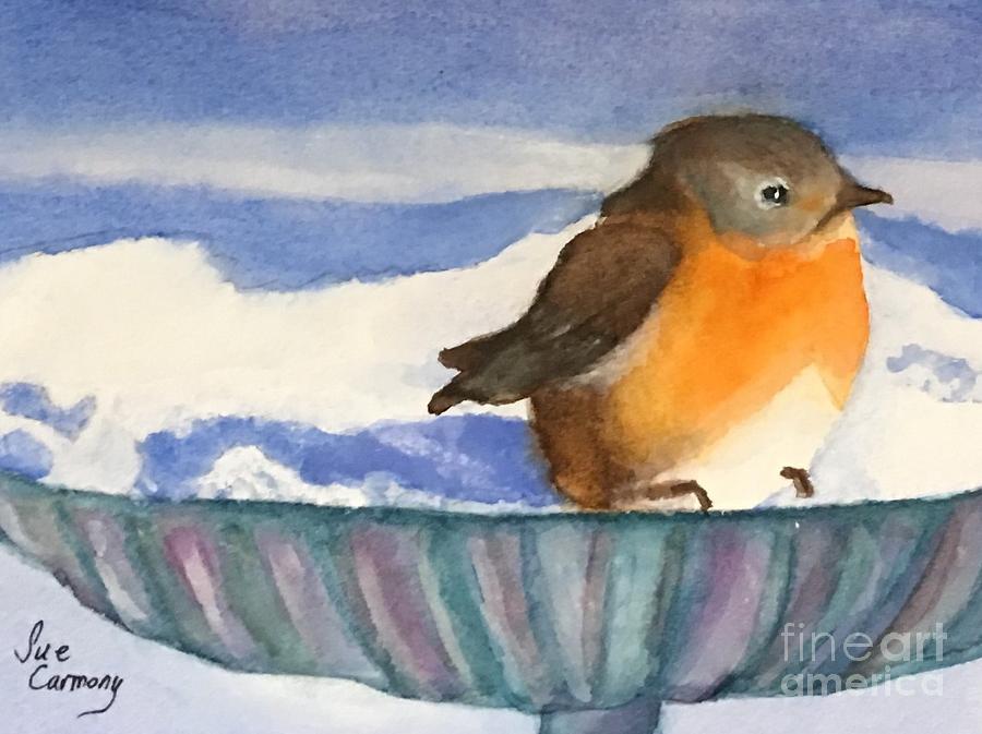 Robin Sitting in the Sun Painting by Sue Carmony