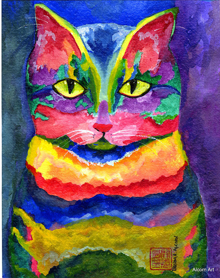 Robin's Cat Painting by Brenda Alcorn - Fine Art America