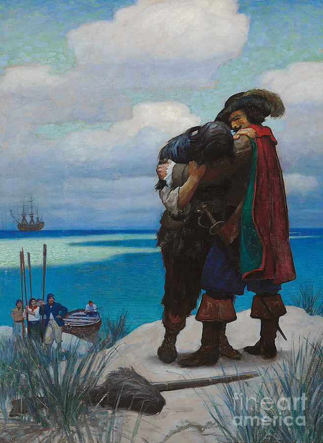 Boat Painting - Robinson Crusoe Saved by Newell Convers Wyeth