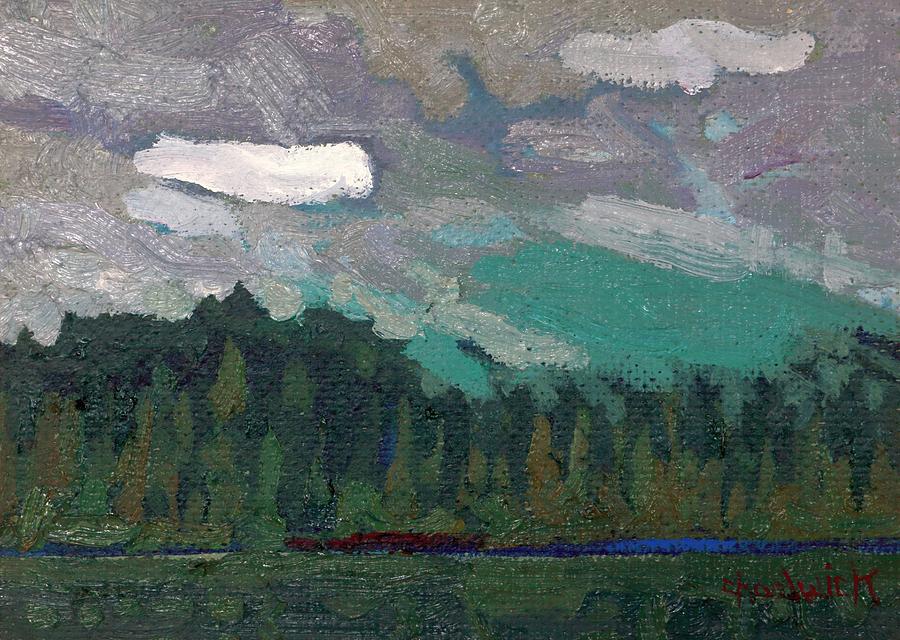 Robinson Lake Overcast Painting by Phil Chadwick