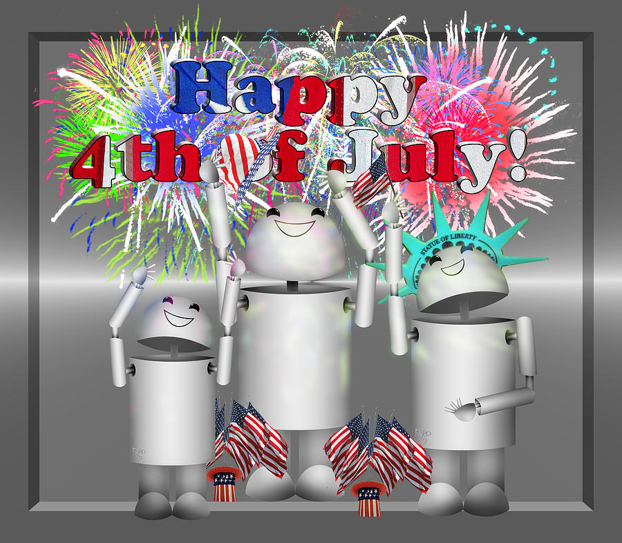 Gx9 Mixed Media - Robo-x9 Celebrates Freedom by Gravityx9 Designs Gx9 Mixed Media - Robo-x9 Celebrates Freedom by Gravityx9 Designs