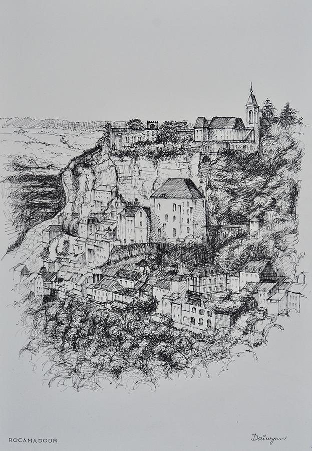 Rocamadour South Central France Drawing by Dai Wynn