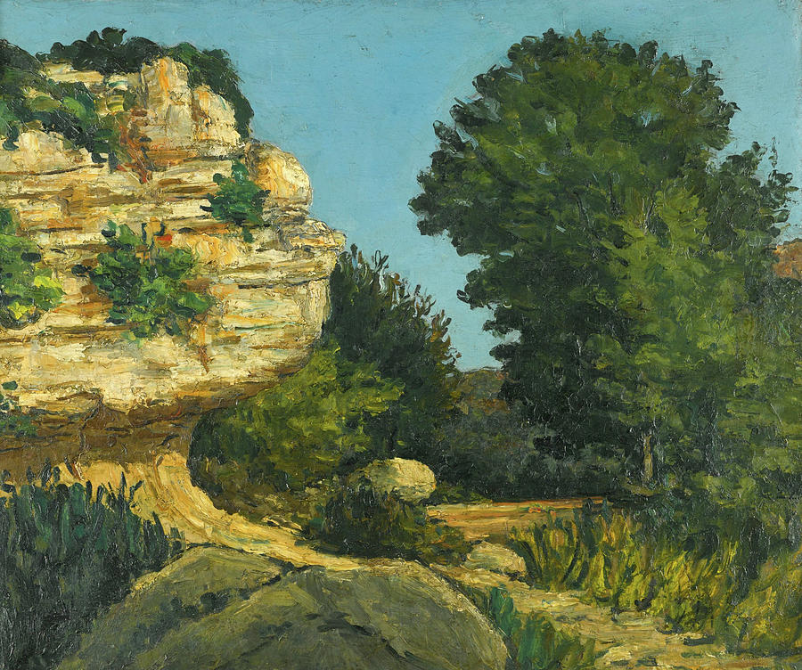 Rochers Painting by Paul Cezanne