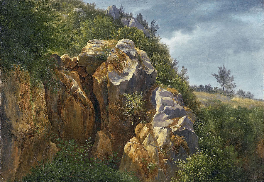 Rochers Rocks Painting by Francois Diday