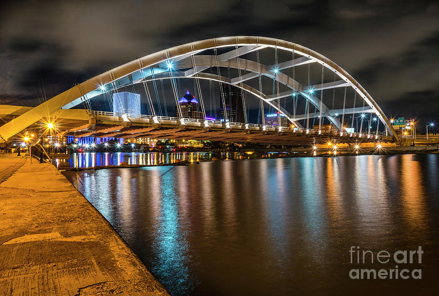 Rochester Bridge Glow Photograph by Joann Long