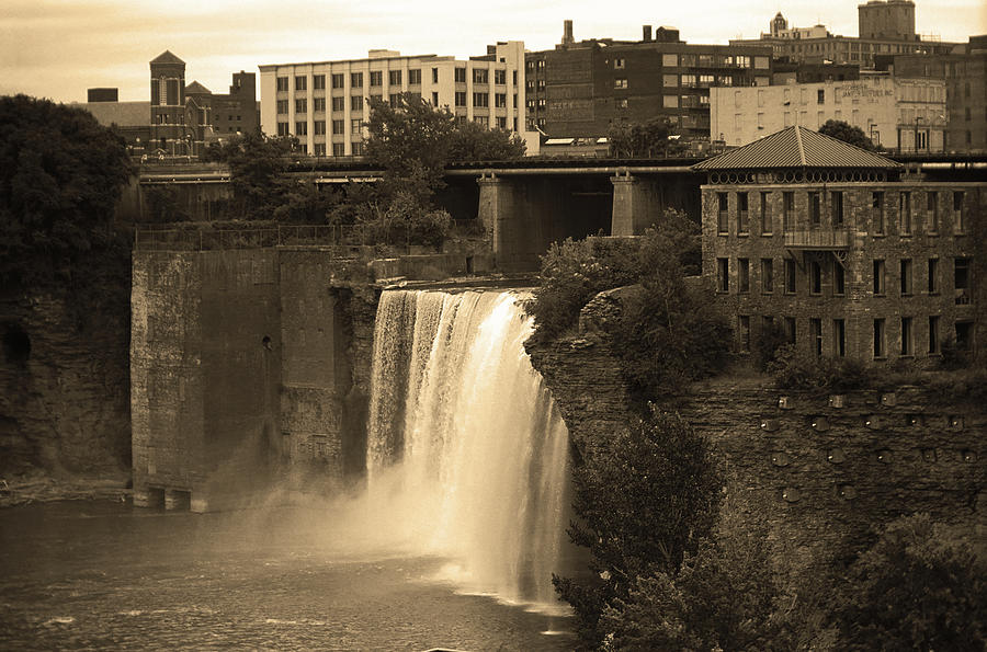 Rochester, New York - High Falls 2 Sepia Photograph by Frank Romeo