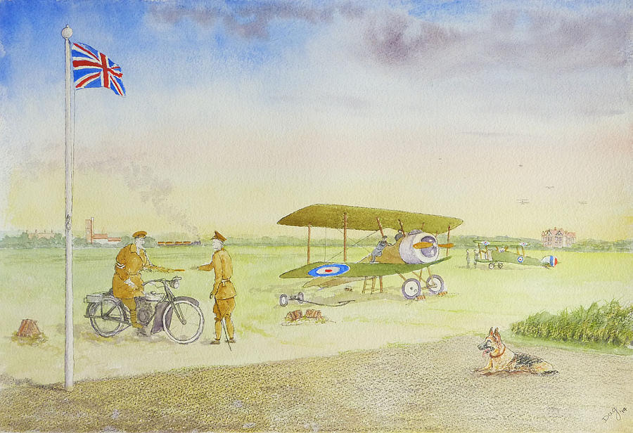 Essex Painting - Rochford Aerodrome 1918 by David Godbolt