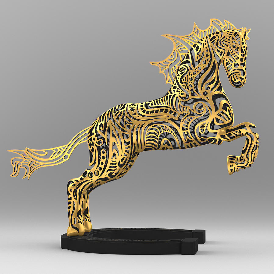 Horse Painting - Rocinante Bronze Sculpture by Al Swedy