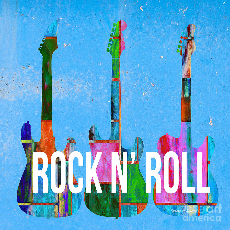 Music Photograph - Rock and Roll Guitars by Edward Fielding