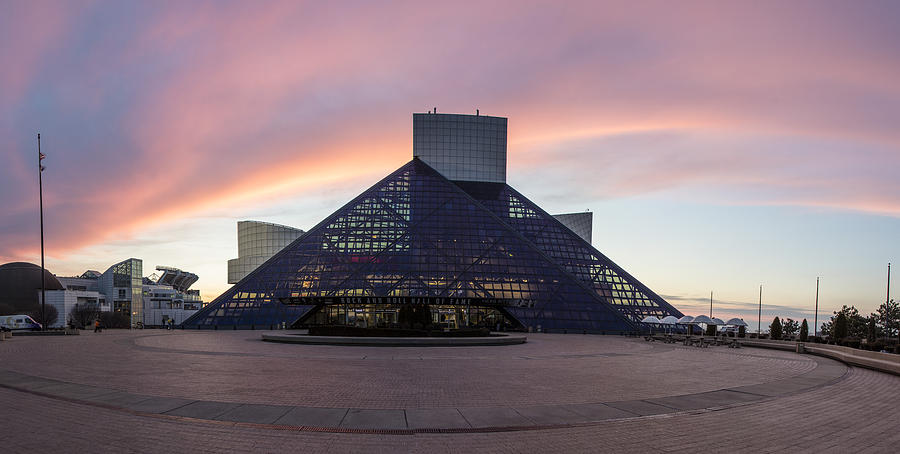 Rock and Roll Hall of Fame at Sunset  Photograph by John McGraw