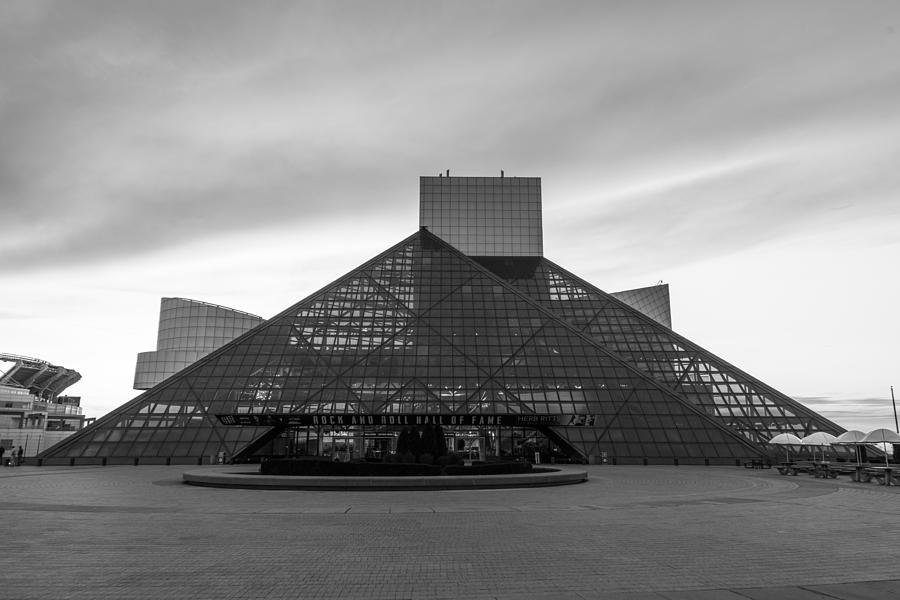Rock And Roll Hall Of Fame Black And White Photograph