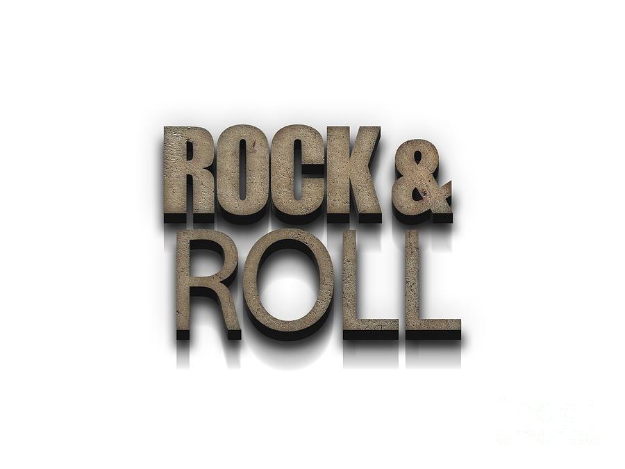 Music Digital Art - Rock and Roll tee stone by Edward Fielding