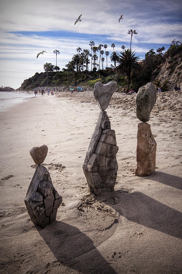 Rock Art Installation on Laguna Beach Photograph by Randall Nyhof