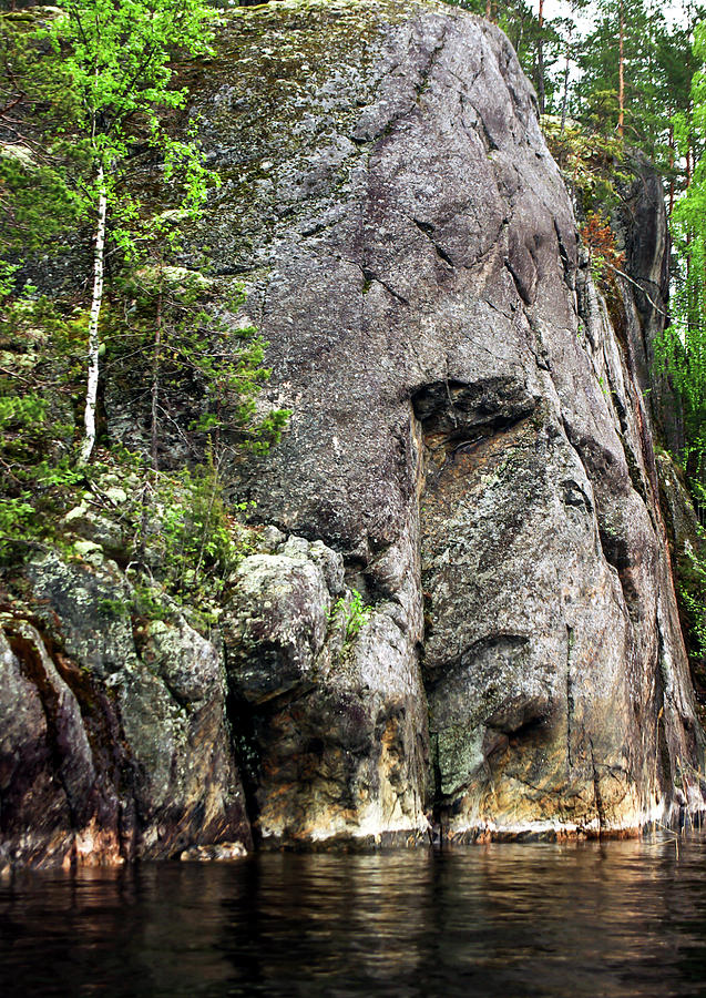 Rock Cliff at Ukonvirta Photograph by Jarmo Honkanen