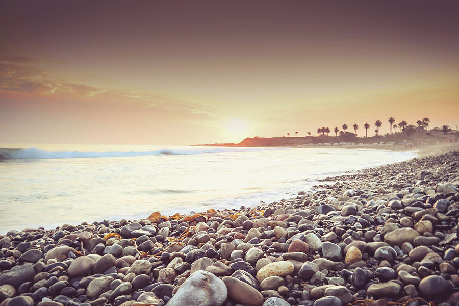 Sunset Photograph - Rock beach by Hyuntae Kim