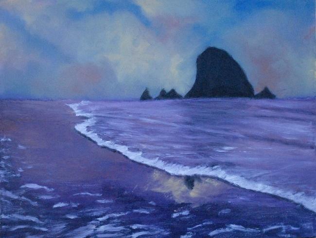 Seascape Painting - Rock Cannon Beach - Oregon by Vincent Consiglio