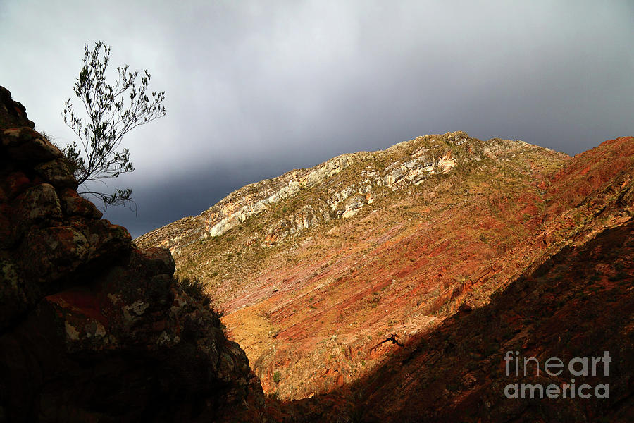 Rock Canyon Shadows and Stormy Skies Photograph by James Brunker