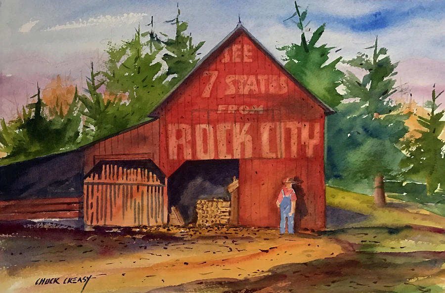 Barn Painting - Rock City barn by Chuck Creasy