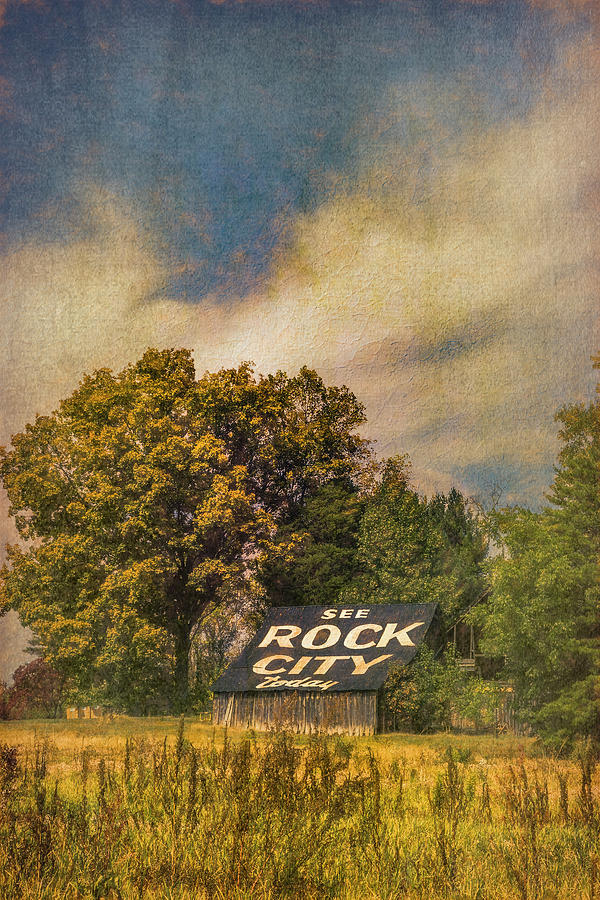 Rock City Barn II Watercolors Textured Painting Photograph by Debra and Dave Vanderlaan