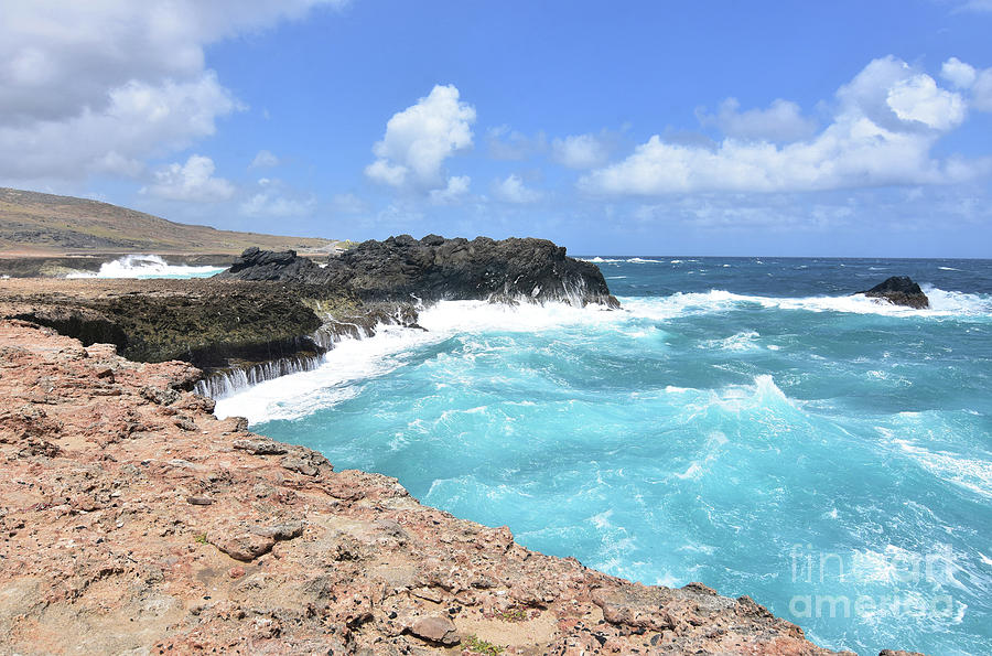Rock Cliffs By Andicuri Beach in Aruba Photograph by DejaVu Designs