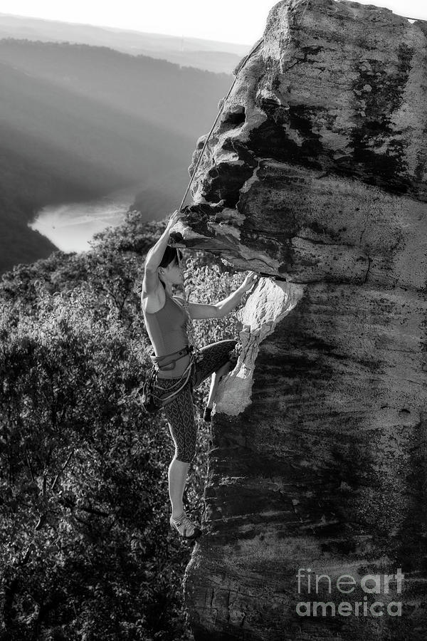 Rock climbing in West Virginia Photograph by Dan Friend