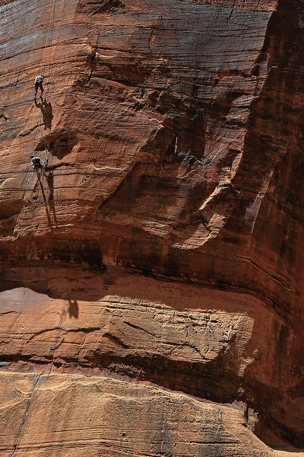 Rock Climbing In Zion Photograph by Donna Kennedy