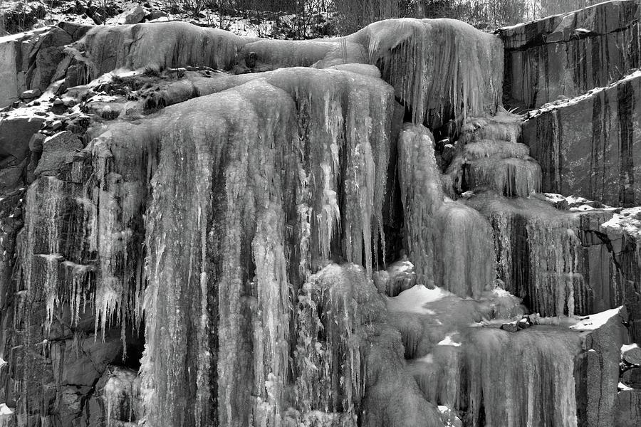 Rock Cut Frozen Water BW  Photograph by Lyle Crump