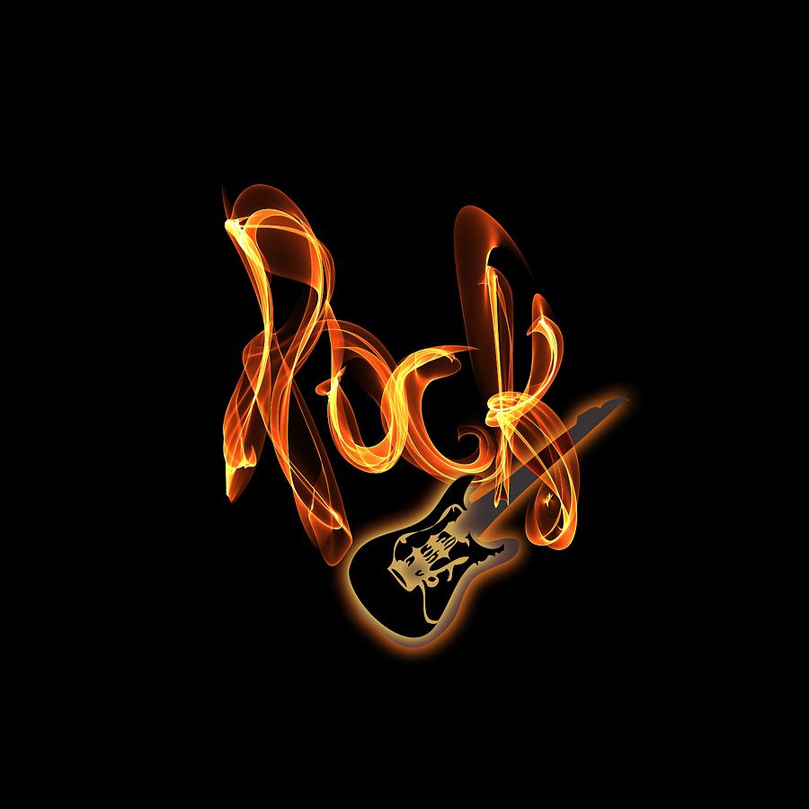 Rock Fire Sign Digital Art