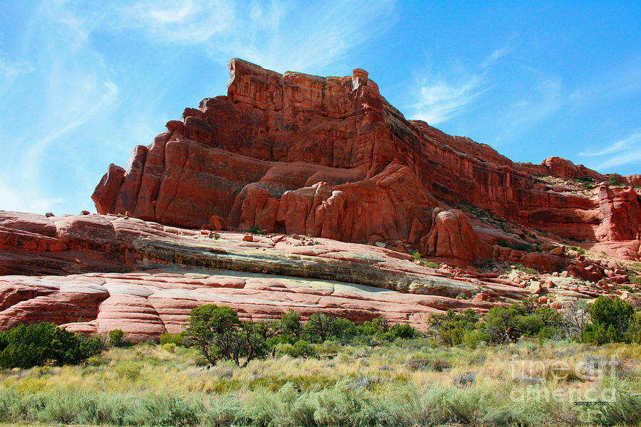 Rock Formation of La Sal Mountains Painting by Corey Ford