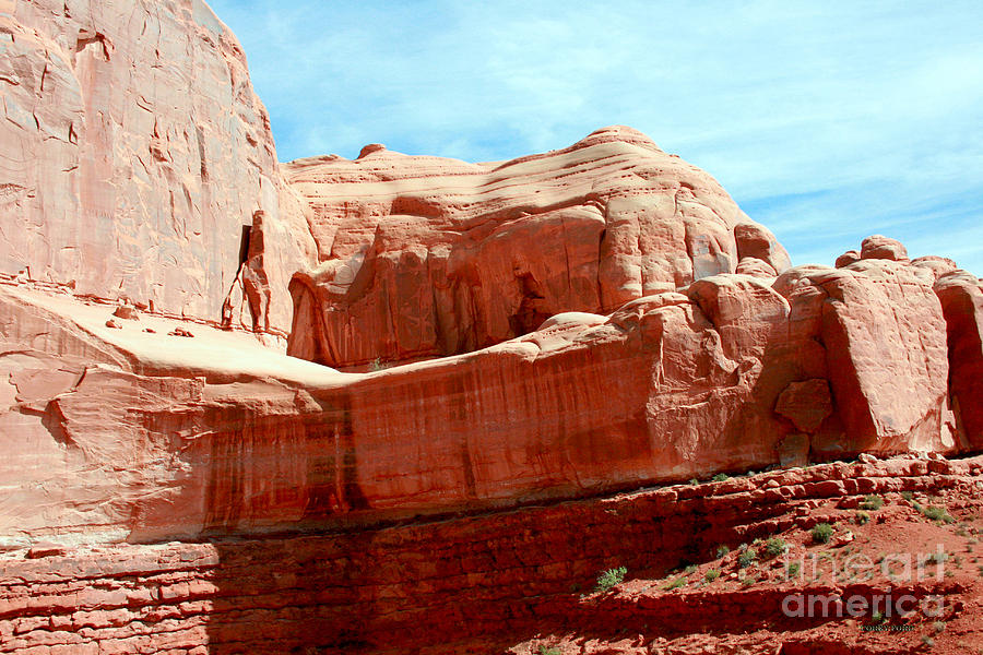 Rock Formation of Red Sandstone Arches National Park Painting by Corey Ford