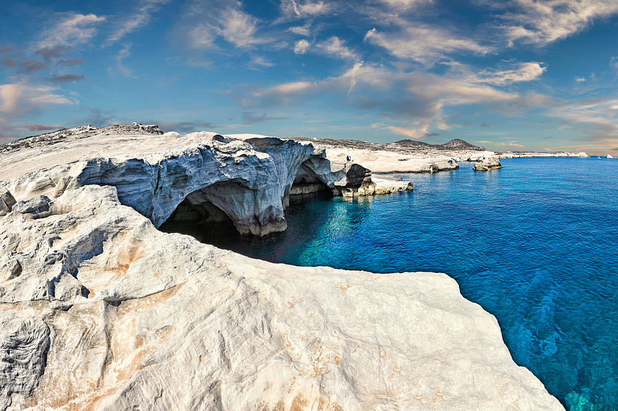 Rock formations in Sarakiniko of Milos - Greece Photograph by Constantinos Iliopoulos