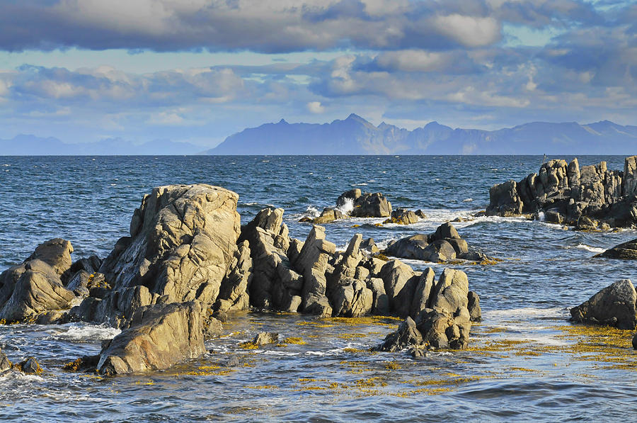 Rock formations in the sea on Lofoten Photograph by Ulrich Kunst And Bettina Scheidulin