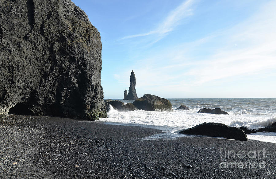 Rock Formations off of Reynisfjara Beach in Vik Iceland Photograph by DejaVu Designs