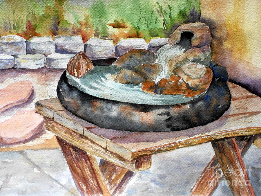Rock Fountain Painting by Vicki  Housel