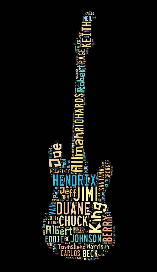 Jimi Hendrix Digital Art - Rock Guitar Legends by Bill Cannon