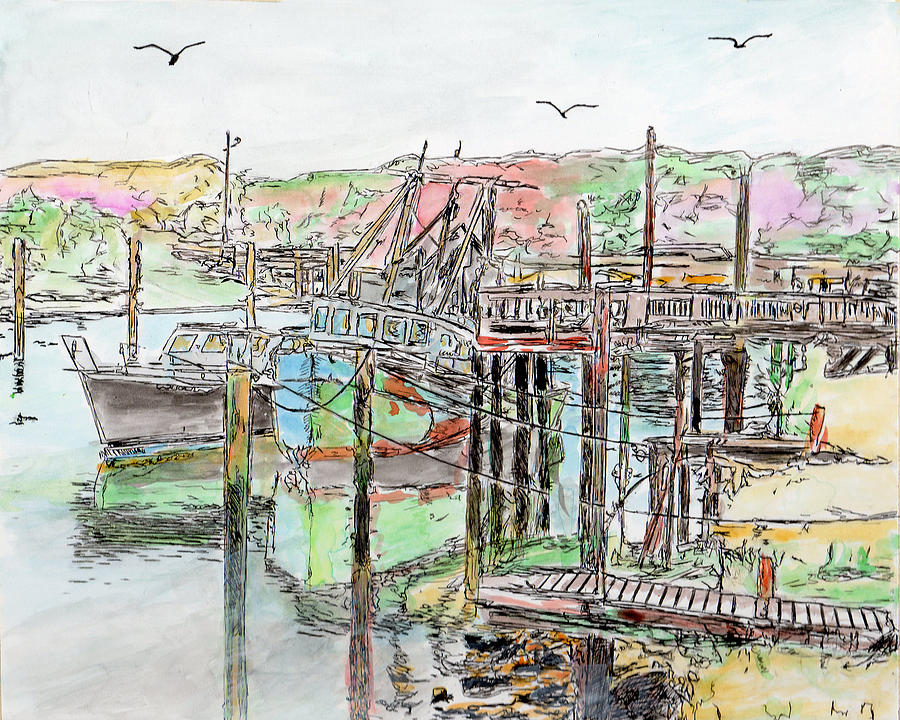 Rock Harbor, Cape Cod, Massachusetts Drawing by Michele A Loftus