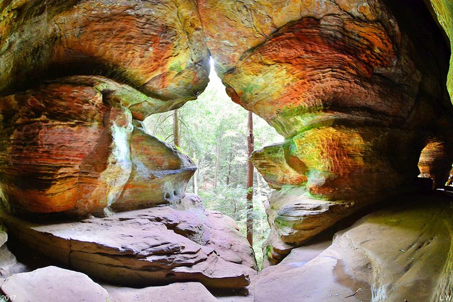 Rock House Colors Hocking Hills Ohio Photograph by Lisa Wooten