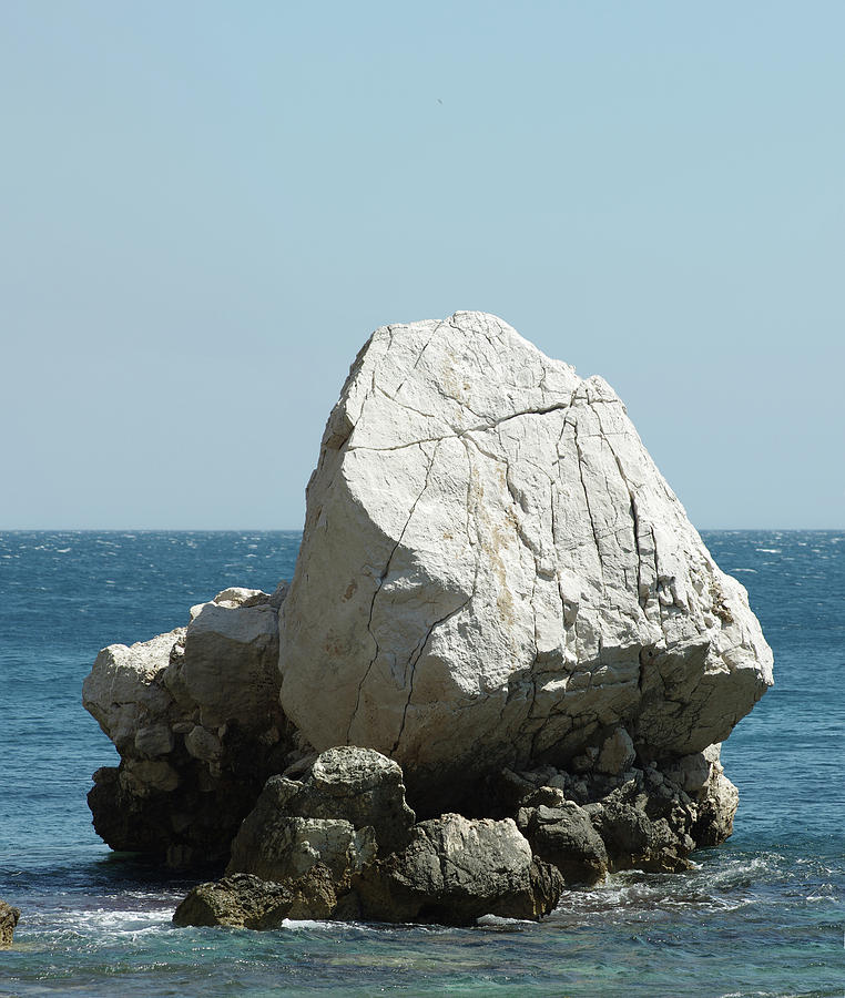 Nature Photograph - Limestone rock in the Mediterranean Sea by John Janicki