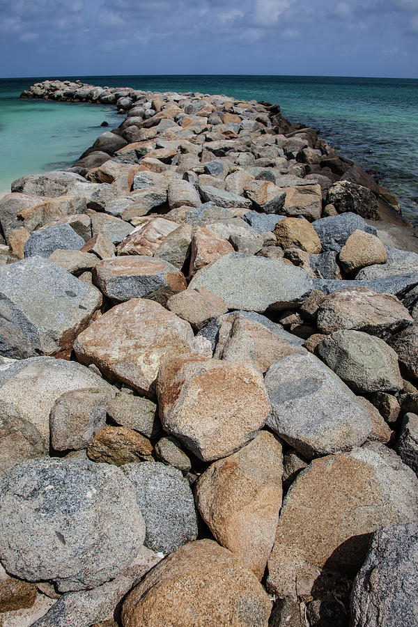 Rock Jetty of the Caribbean Photograph by David Letts
