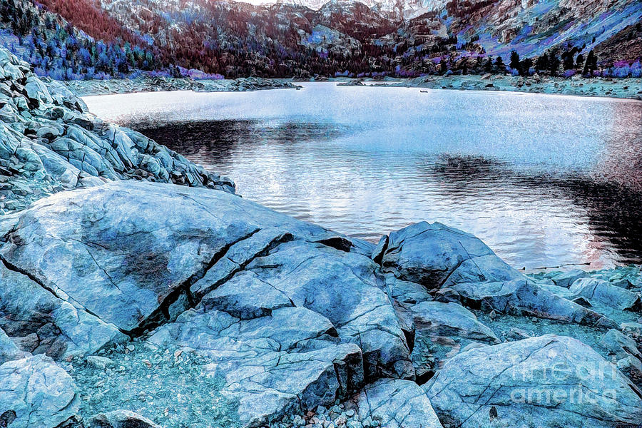 Rock Lake Digital Art by Joe Lach