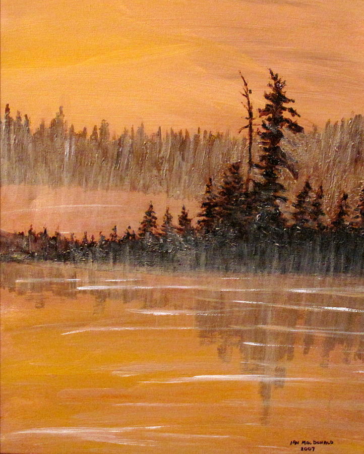 Rock Lake Morning 3 Painting by Ian  MacDonald