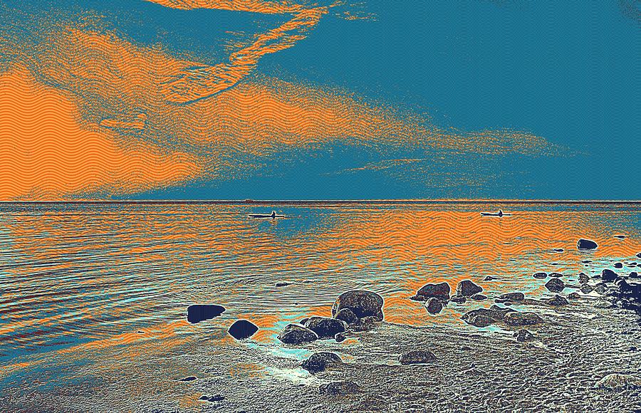 Rock Moens Klint Mon Island Baltic Sea  in Denmark  Painting by Celestial Images