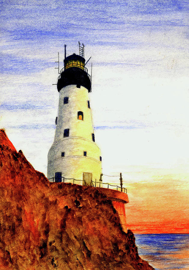 Lighthouse Painting - Rock Of Ages Lighthouse by Michael Vigliotti