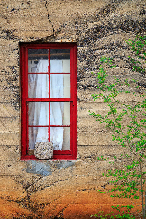 Rock On A Red Window Photograph by James Eddy