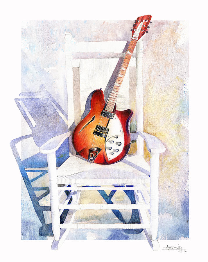 Guitar Painting - Rock On by Andrew King
