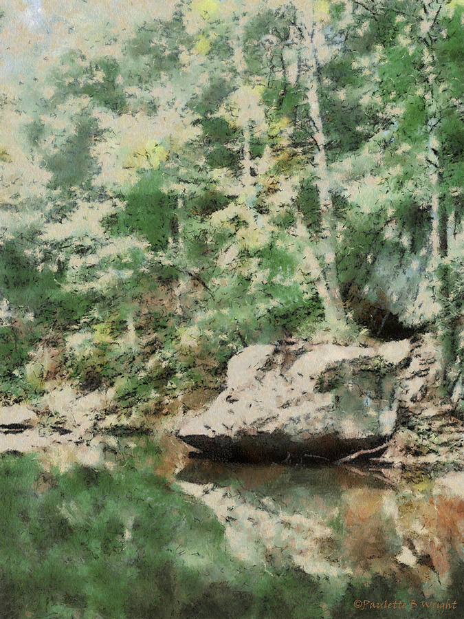 Rock Overhang Painting by Paulette B Wright