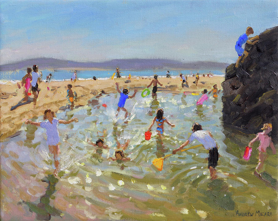 Summer Painting - Rock pool, Tenby by Andrew Macara