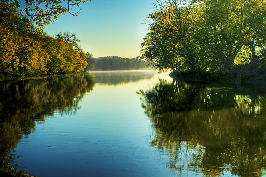 Fall Photograph - Rock River Autumn Morning by Roger Passman