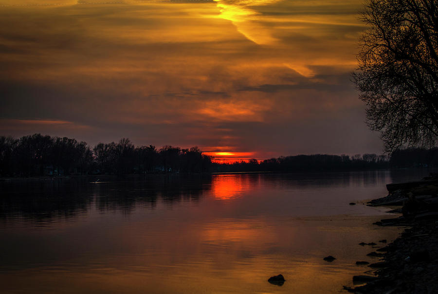 Rock River Setting Sun Photograph by Ray Congrove