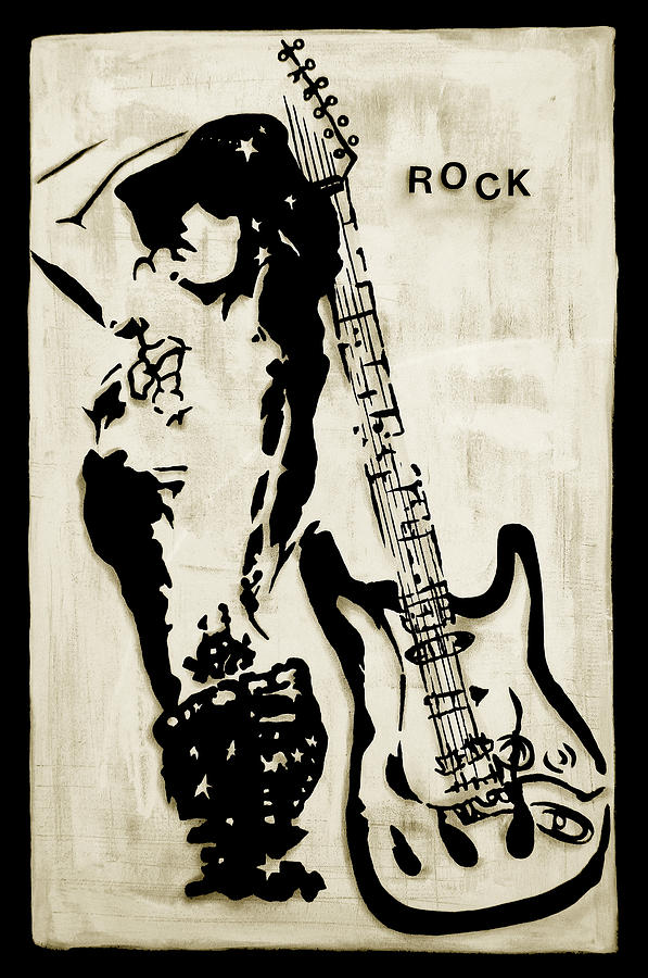 Portrait Painting - Rock Star by Tom Fedro